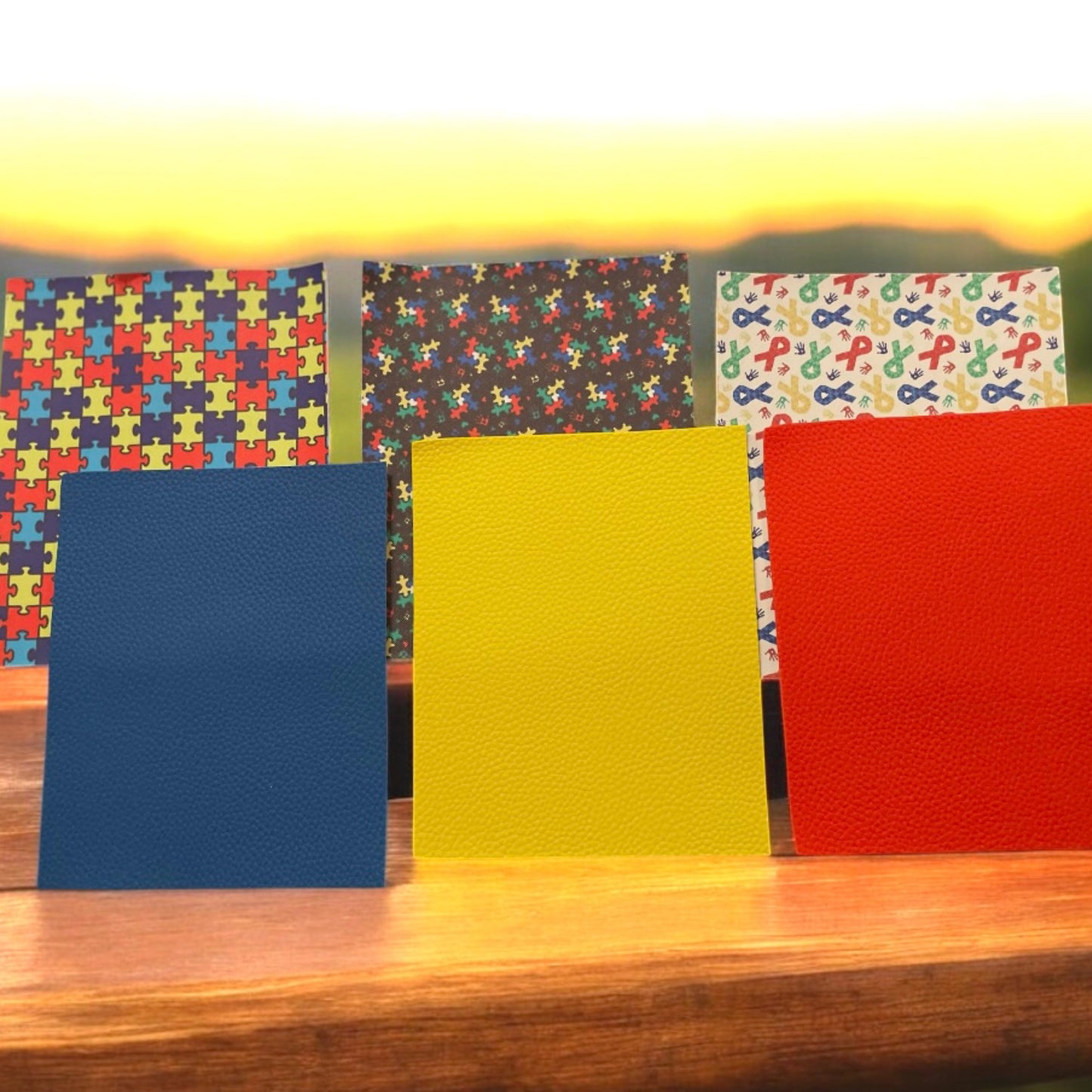 Autism Awareness Faux Leather backings