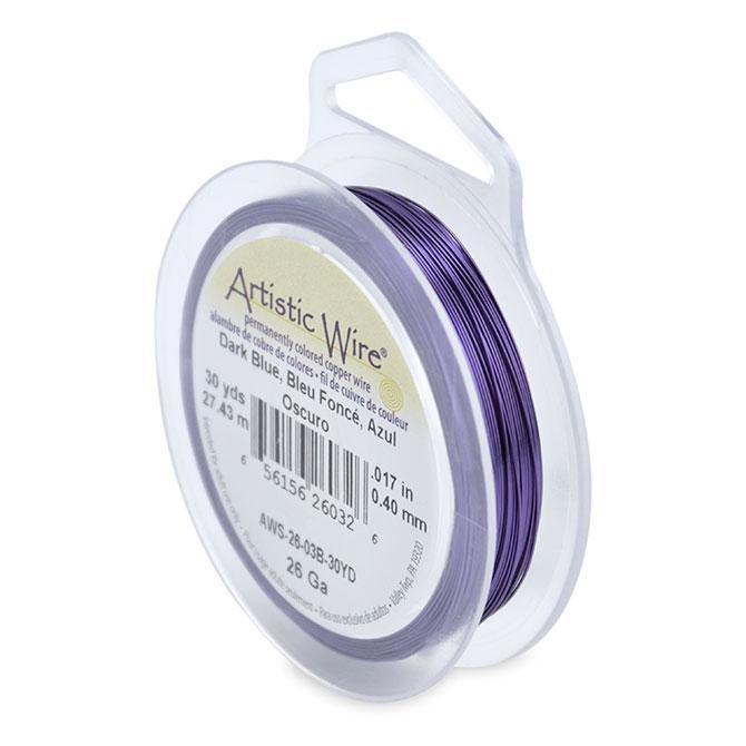 Artistic Wire Dark Blue Purple 26 Gauge 30 Yard 43064 Round