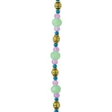 John Bead DIY Designer Glass Bead Strand - Glass and Metal Green