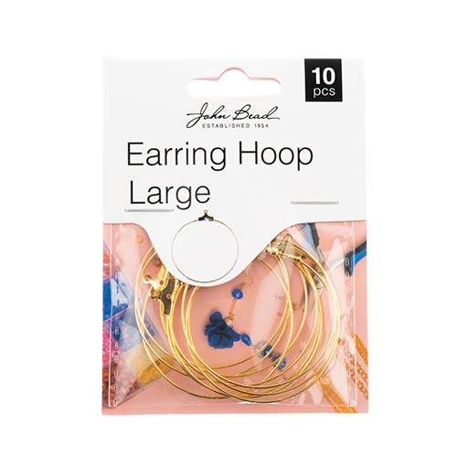 John Bead MHF Earring Hoop LG Gold
