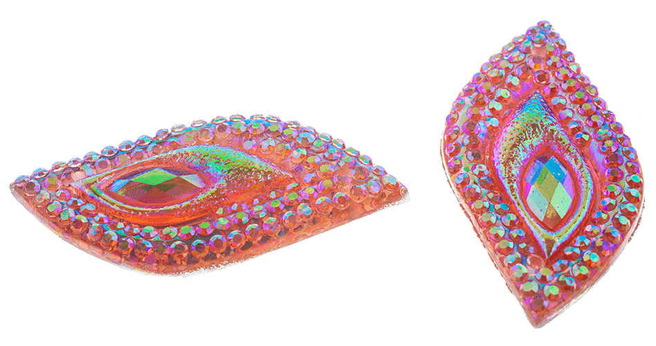 Peacock Pieces 16x30mm Tulip Pink AB