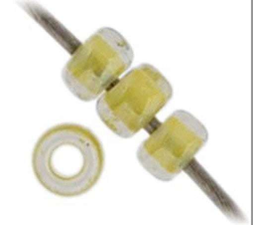 Miyuki Glass Seed Beads 11/0 (22g) Crystal Light Olivine Lined Luster (0378v)