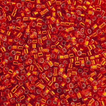 Silver Lined Red Orange Miyuki Delica 10/0 (0043v)