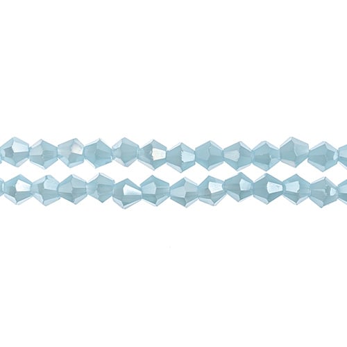 Bicone 2Strand 7in (apx96pcs) 4mm Opaque Blue AB