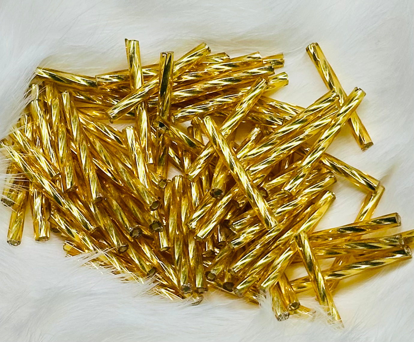 3*25mm Gold Twisted Bugle 20g