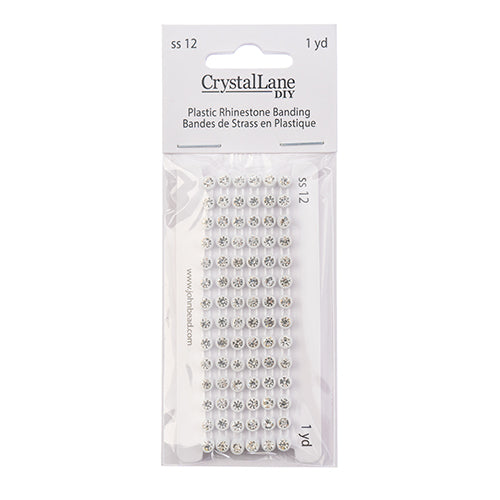 Rhinestone Banding 1yd 1row ss12 White Casing/ Crystal