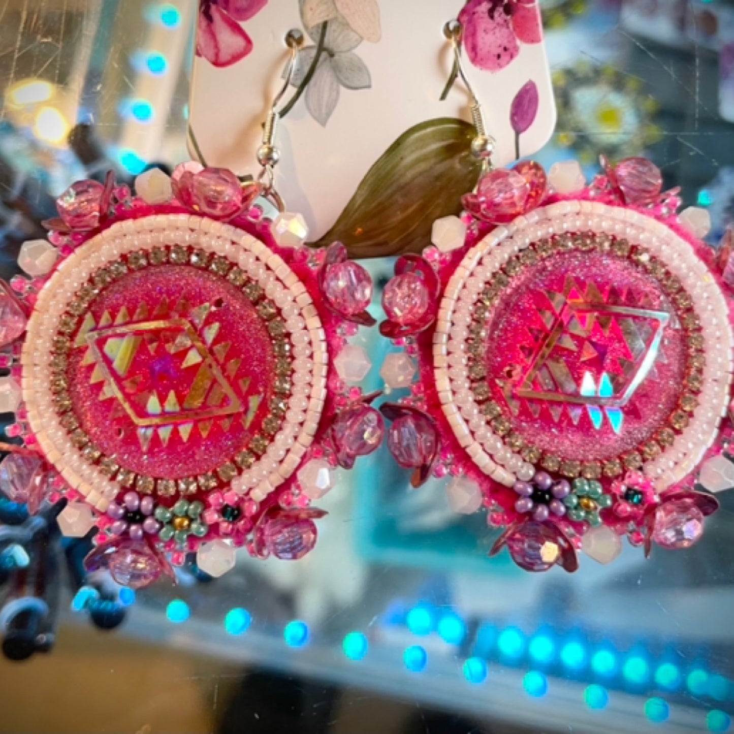 Pink with flowers