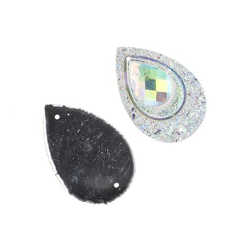 20x30mm Drop Crystal Ab peacock stone