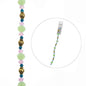 Designer 7in Bead Strand Glass and Metal Light Green Assorted
