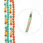 DIY Designer Glass Bead Strand Bicone Teal And Orange Mix (6mm)