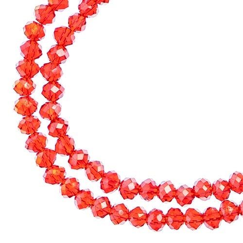 Rondelle 2 Strand 7in (apx110pcs) 3x4mm Transparent Red AB