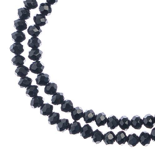 Rondelle 2 Strand 7in (apx110pcs) 3x4mm Opaque Black