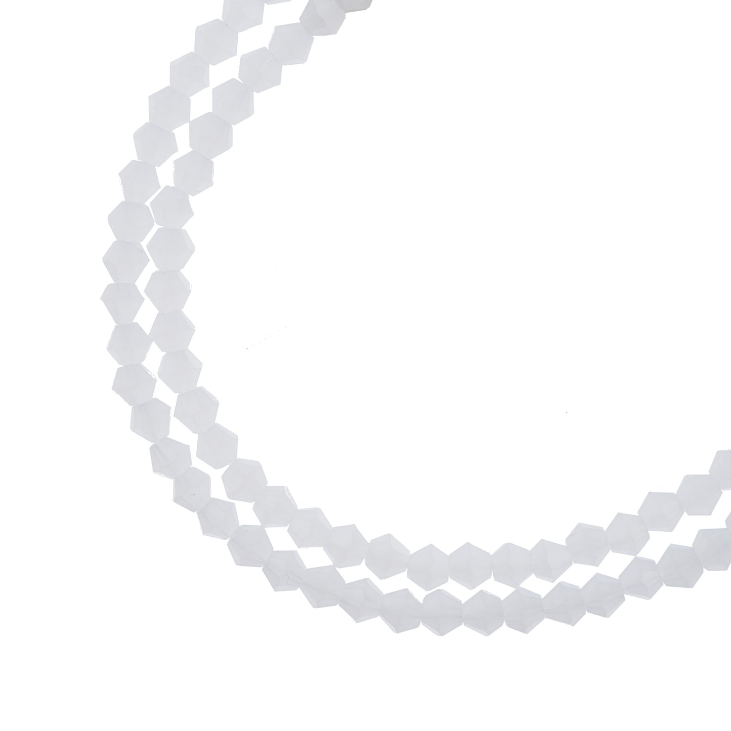Bicone 2Strand 7in (apx96pcs) 4mm Opaque White