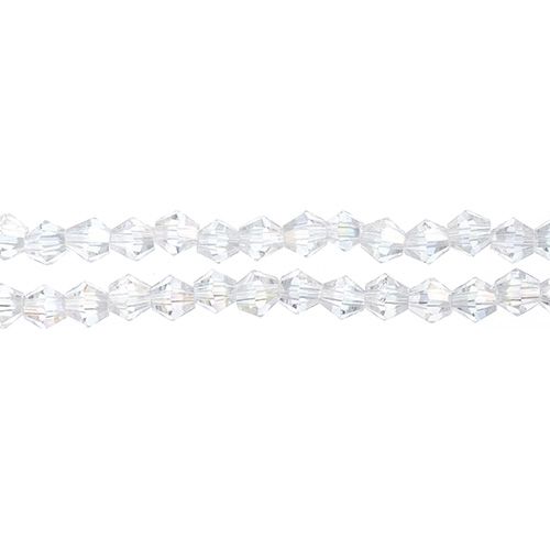 Bicone 2Strand 7in (apx96pcs) 4mm Transparent Crystal AB