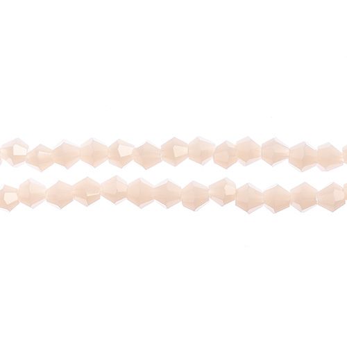 Opaque Light Cream Bicone Crystal Glass