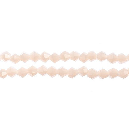 Opaque Light Cream Bicone Crystal Glass