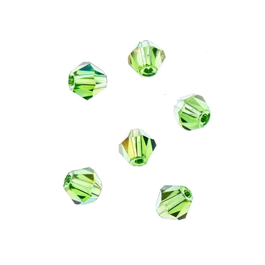 Bicone 2Strand 7in Transparent Green AB