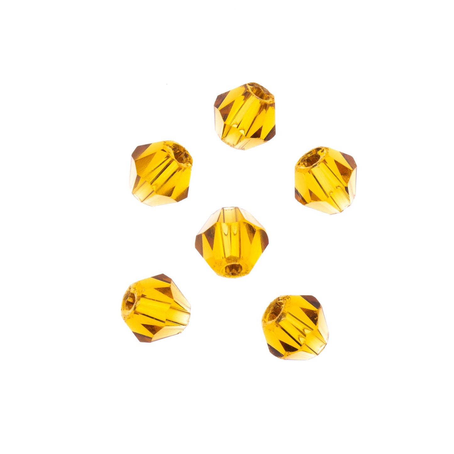 Bicone 2Strand 7in (apx96pcs) 4mm Transparent Amber