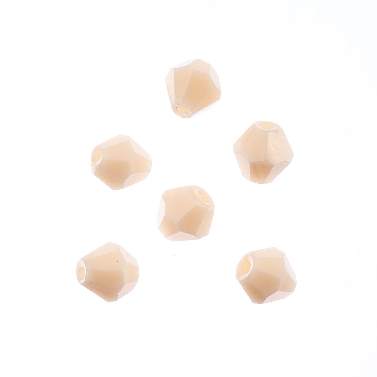 Bicone 2Strand 7in (apx64pcs) 6mm Opaque Light Cream