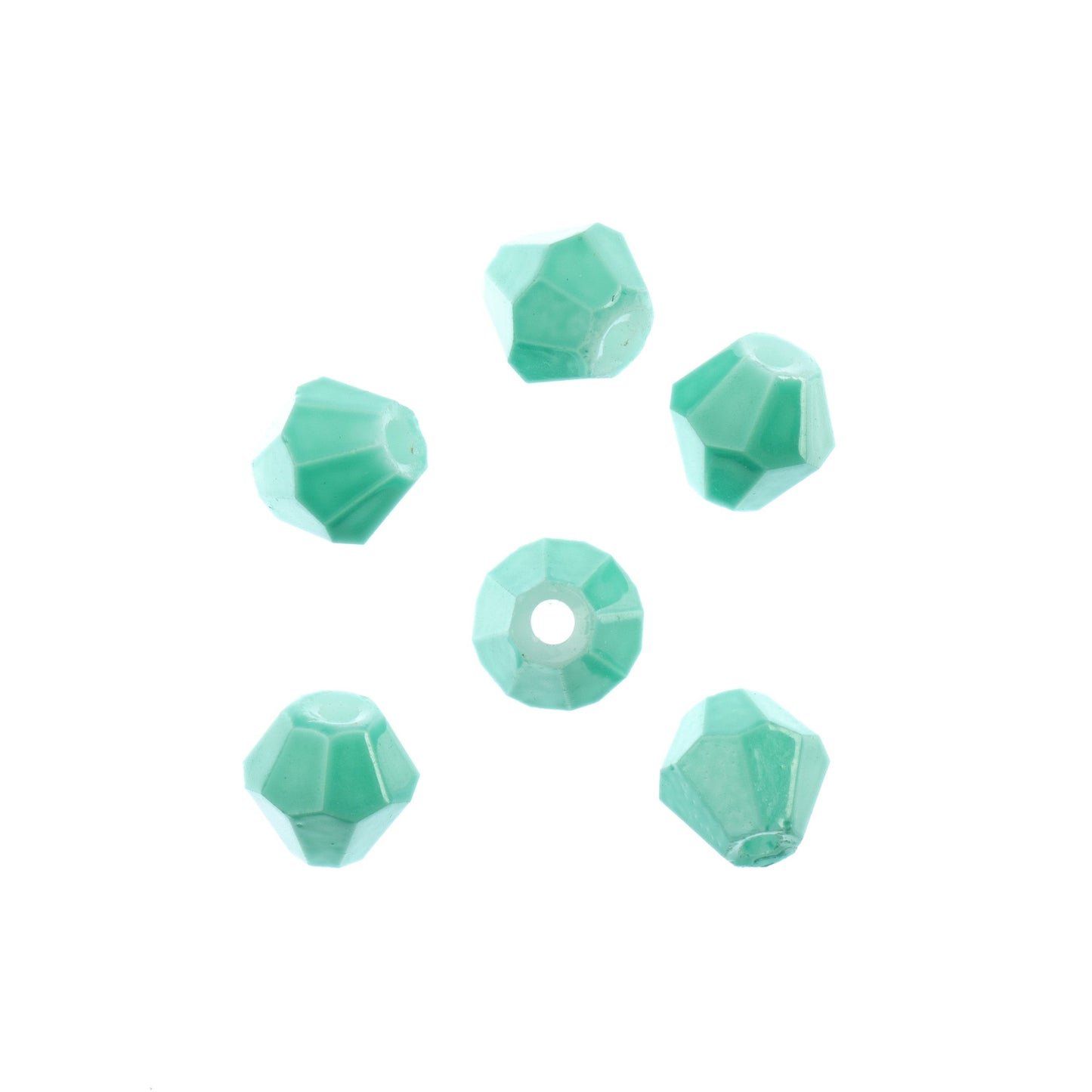 Bicone 2Strand 7in (apx64pcs) 6mm Opaque Turquoise Green
