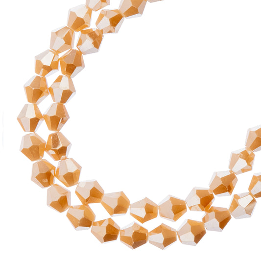Opaque Light Champagne Luster Bicone