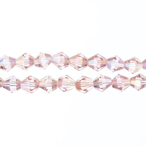 Transparent Pink AB bicone
