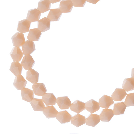 Opaque Light Cream Bicone Crystal Glass