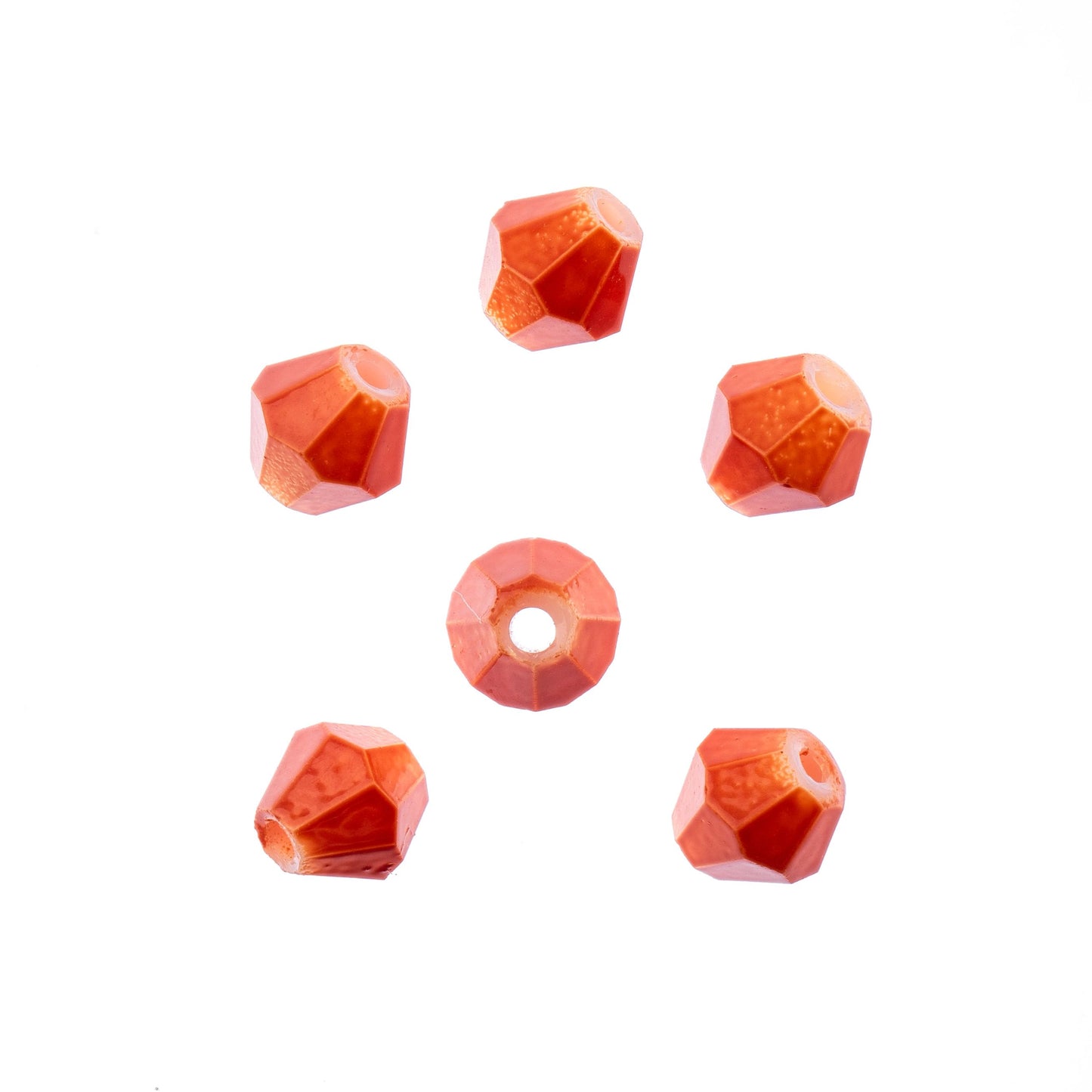 Opaque Orange Bicone Crystal Glass