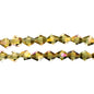 Bicone Transparent Light Amber with Purple Luster