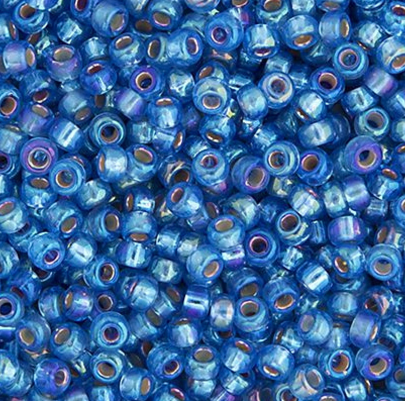 11/0 apx.22g Sapphire Silver Lined AB (1019V)