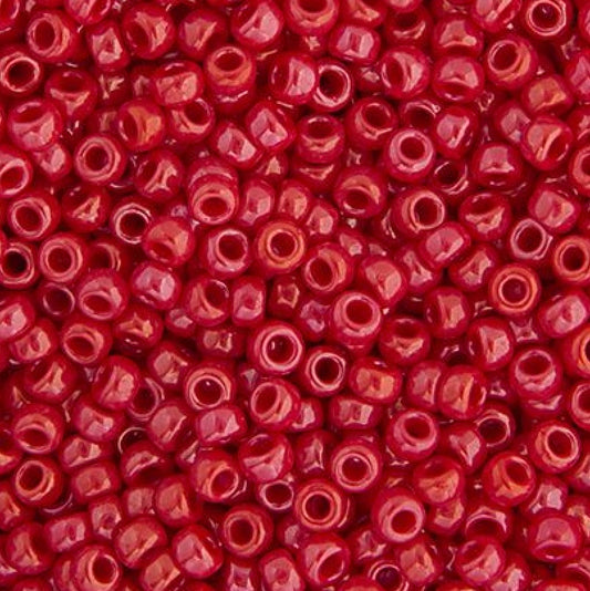 22gms 11/0 in Red Opaque Luster (0426V)