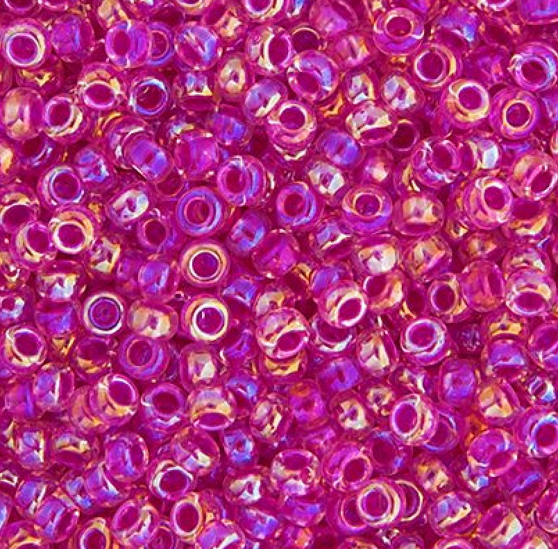 Miyuki Seed Bead 11/0 apx.22g Crystal Hot Pink Lined AB (0355V)