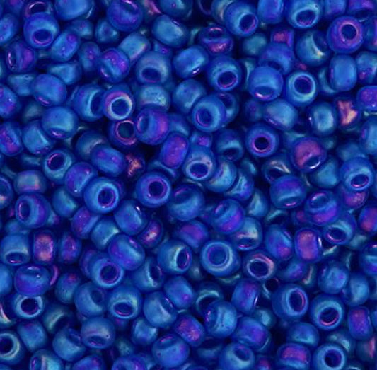 11/0 apx.22g Cobalt Transparent AB Matte (0151FRV)