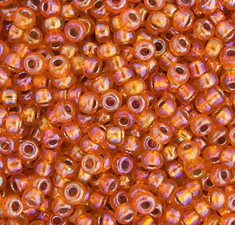 11/0 apx.22g Lt.Orange Silver Lined AB (1008V)