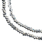 Rondelle 2 Strand 7in 1.5x2.5mm Transparent Half Silver Iris