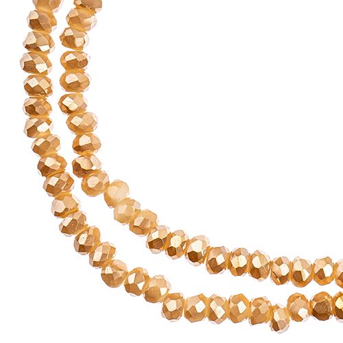 Rondelle 2 Strand 7in 1.5x2.5mm Opaque Light Champagne Luster