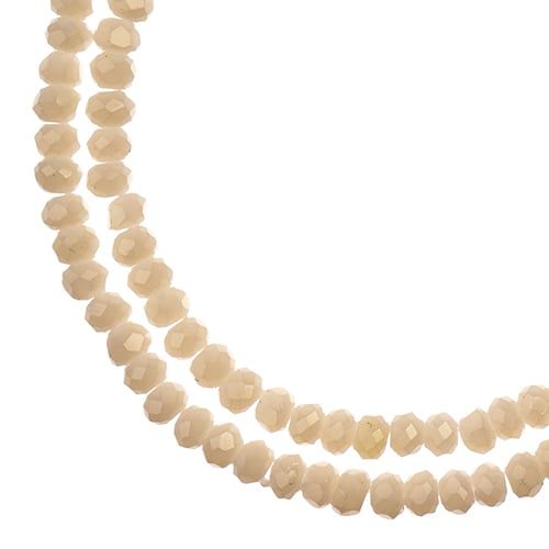Rondelle 2 Strand 7in 1.5x2.5mm Opaque Light Cream