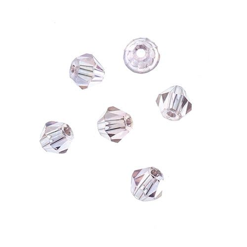 Bicone 2Strand 7in (apx96pcs) 4mm Transparent Pink AB