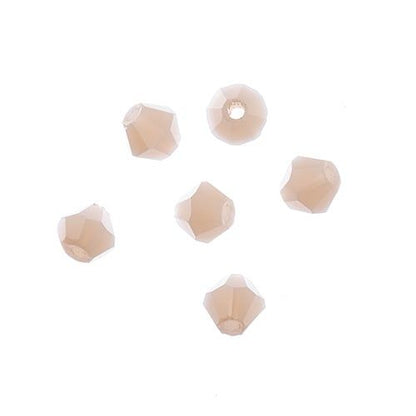 Opaque Light Cream Bicone Crystal Glass