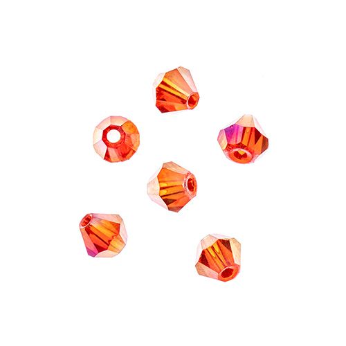 Bicone 2Strand 7in (apx96pcs) 4mm Transparent Red AB