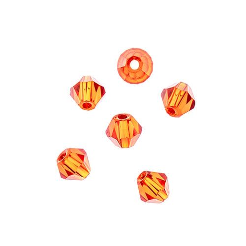 Bicone 2Strand 7in (apx96pcs) 4mm Transparent Red