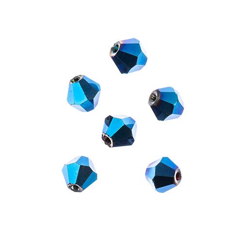 Bicone 2Strand 7in (apx96pcs) 4mm Opaque Blue Iris