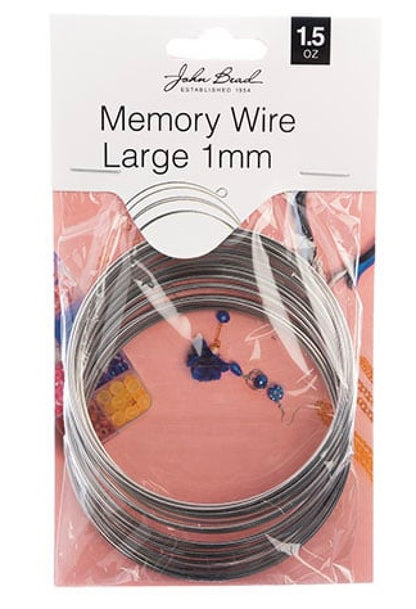 John Bead MHF Memory Wire LG 1mm 1.5oz 7cm