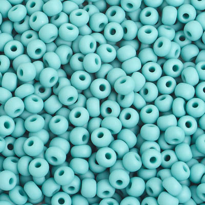 Czech Seed Bead/Pony Bead 6/0 Opaque Turquoise Matt 23g
