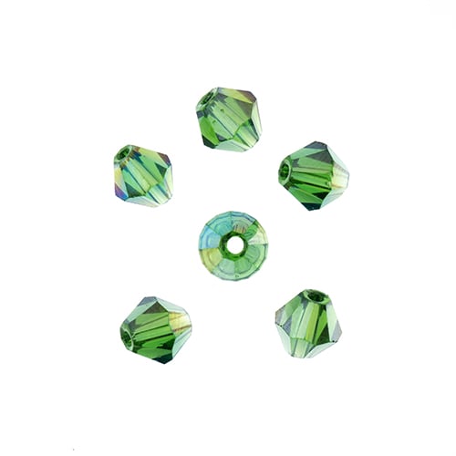 Bicone 2Strand 7in (apx64pcs) 6mm Transparent Green AB