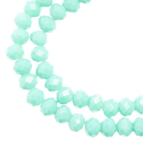 Rondelle 2 Strand 7in (apx78pcs) 4x6mm Opaque Turquoise Green