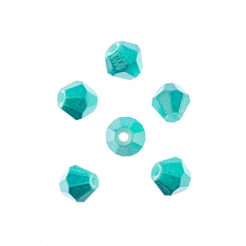 DIY Bicone 2Strand 7in (apx64pcs) 6mm Opaque Turquoise Blue