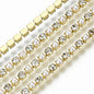 Rhinestone Cup Chains, with Spool, Crystal, Golden, SS6.5