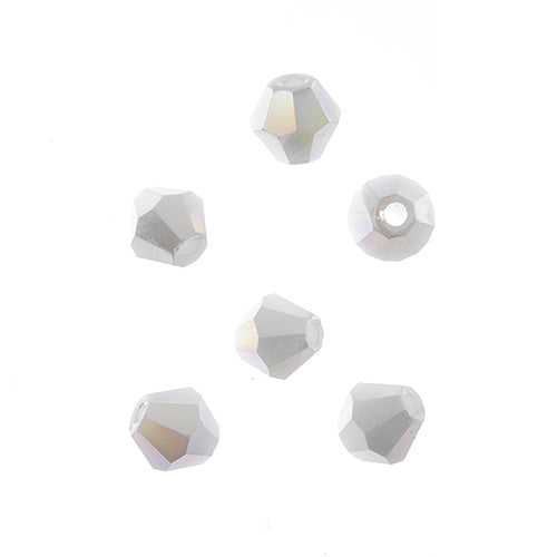 Crystal Lane DIY Bicone 2Strand 7in (apx64pcs) 6mm Opaque White AB
