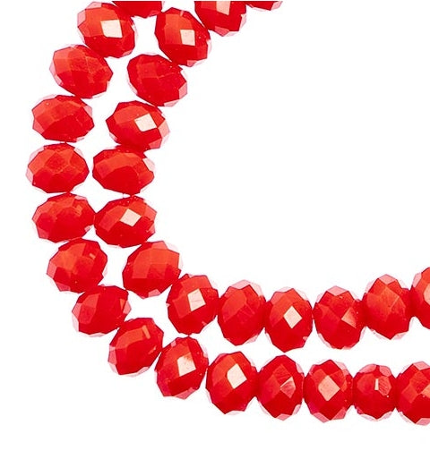 Rondelle 2 Strand 7in (apx78pcs) 4x6mm Opaque Red